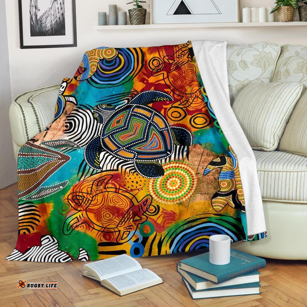 Aboriginal Premium Blanket Turtle Indigenous Art