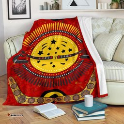 Aboriginal Premium Blanket, Lizard And Boomerang Pattern