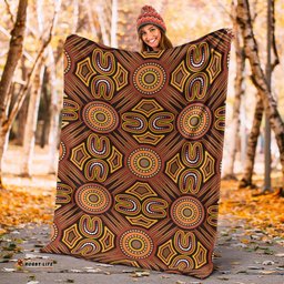 Australia Aboriginal Inspired Blanket - Brown Color Aboriginal Connection Style Of Dot Painting