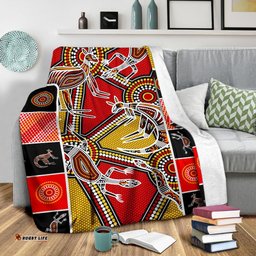 Aboriginal Premium Blanket, Kangaroo Dot Painting Patterns
