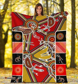 Aboriginal Premium Blanket, Kangaroo Dot Painting Patterns