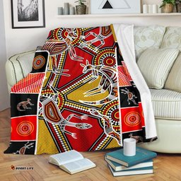 Aboriginal Premium Blanket, Kangaroo Dot Painting Patterns