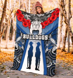 australia bulldogs rugby premium blanket anzac day survival world