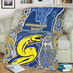 Parramatta Eels Grand Final Custom Blanket - Custom Parramatta Eels With Contemporary Style Of Aboriginal Painting Blanket