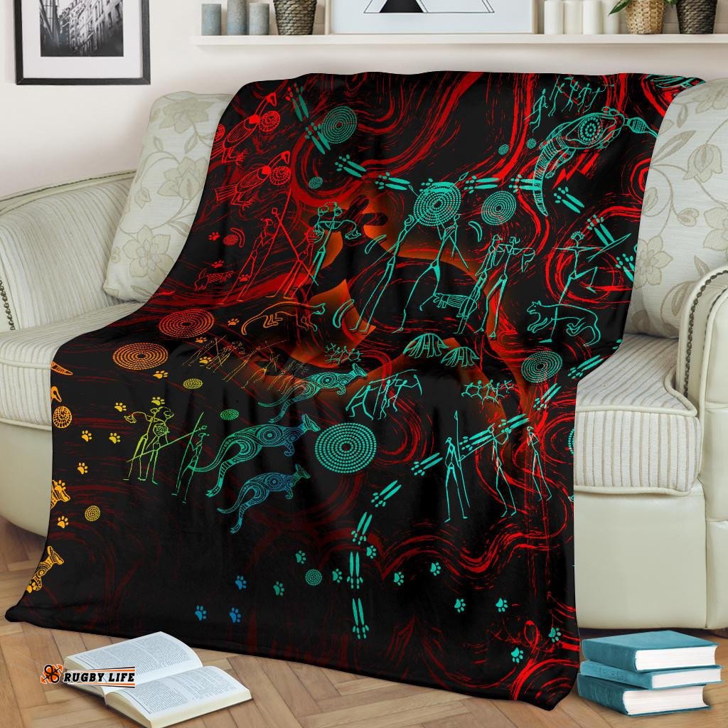 Premium Blanket, Kangaroo Adults Indigenous Art