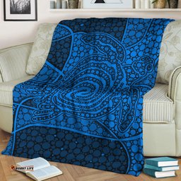 Turtle Premium Blanket Aboriginal Blue Style