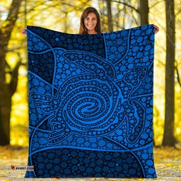 Turtle Premium Blanket Aboriginal Blue Style