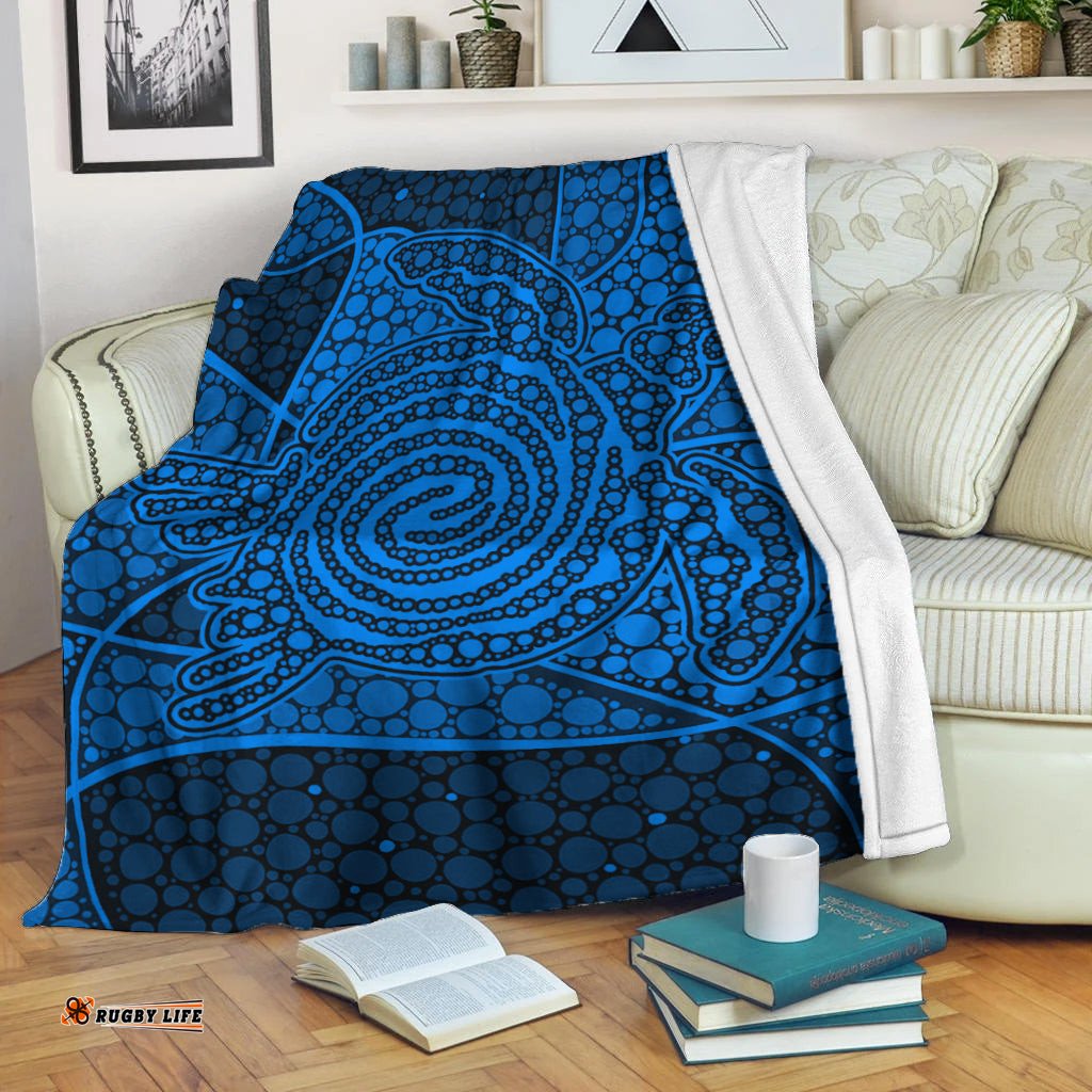 Turtle Premium Blanket Aboriginal Blue Style
