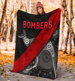 Essendon Premium Blanket Indigenous Bombers Black