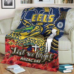 Eels Premium Blanket ANZAC Day Poppy Flowers With Aboriginal
