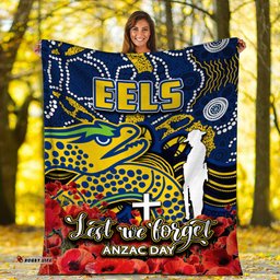 Eels Premium Blanket ANZAC Day Poppy Flowers With Aboriginal