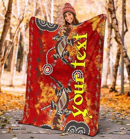Custom Blankets Aboriginal Crocodile And Kangaroo