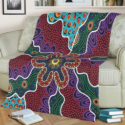 Australia Aboriginal Blanket - Aboriginal Dot Art Color Inspired Blanket