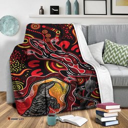 Aboriginal Lizard Premium Blanket Red Color