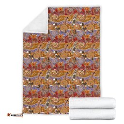Premium Blanket Aboriginal Patterns Blanket Australian Animals