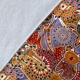 Premium Blanket Aboriginal Patterns Blanket Australian Animals
