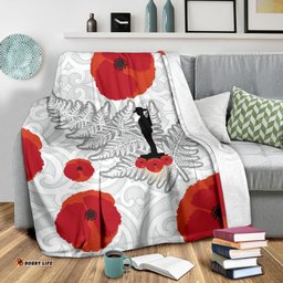 ANZAC Maori Premium Blanket Silver Fern Lest For Get