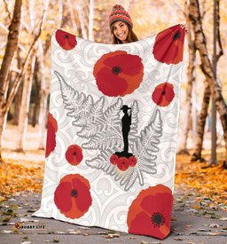 ANZAC Maori Premium Blanket Silver Fern Lest For Get