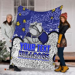 Canterbury-Bankstown Bulldogs Custom Blanket - Team With Dot And Star Patterns For Tough Fan Blanket