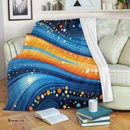 Australia Dreaming Aboriginal Blanket - Aboriginal Indigenous Dot Painting Dream Art Inspired Blanket