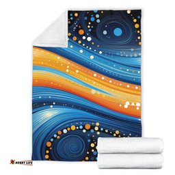 Australia Dreaming Aboriginal Blanket - Aboriginal Indigenous Dot Painting Dream Art Inspired Blanket