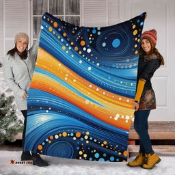 Australia Dreaming Aboriginal Blanket - Aboriginal Indigenous Dot Painting Dream Art Inspired Blanket