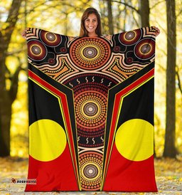Premium Blanket Aboriginal With Dot Painting Art