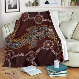Aboriginal Premium Blanket Indigenous Crocodile Brown Color