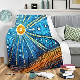 Australia Dreaming Aboriginal Blanket - Aboriginal Culture Indigenous Dot Painting Inspired Blanket