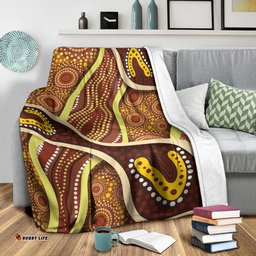 Australia Aboriginal Inspired Blanket - Indigenous Art Aboriginal Inspired Dot Painting Style 5