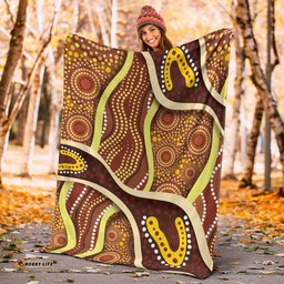Australia Aboriginal Inspired Blanket - Indigenous Art Aboriginal Inspired Dot Painting Style 5