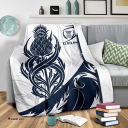 Scottish Rugby Premium Blanket Thistle Vibes White