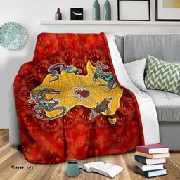 Aboriginal Premium Blanket Australia Map Hand Patterns Spider Web