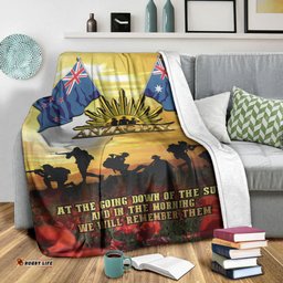 vibehoodie blanket anzac day soldier going down of the sun premium blanket
