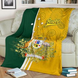 Premium Blanket Australia Coat Of Arm In Rugby Style