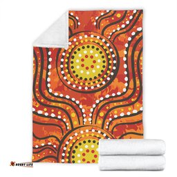 Australia Aboriginal Blanket - Dot Art In Aboriginal Style Blanket
