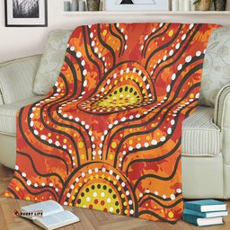 Australia Aboriginal Blanket - Dot Art In Aboriginal Style Blanket