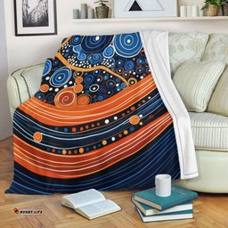 Australia Dreaming Aboriginal Blanket - Aboriginal Culture Indigenous Dot Art Painting Inspired Blanket