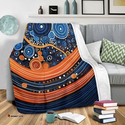 Australia Dreaming Aboriginal Blanket - Aboriginal Culture Indigenous Dot Art Painting Inspired Blanket