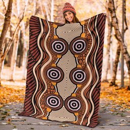 Australia Aboriginal Inspired Blanket - Brown Dot Design Vector Aboriginal Artwork