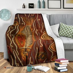 Australia Aboriginal Inspired Blanket - Fish Aboriginal Dot Artwork