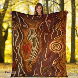 Australia Aboriginal Inspired Blanket - Fish Aboriginal Dot Artwork