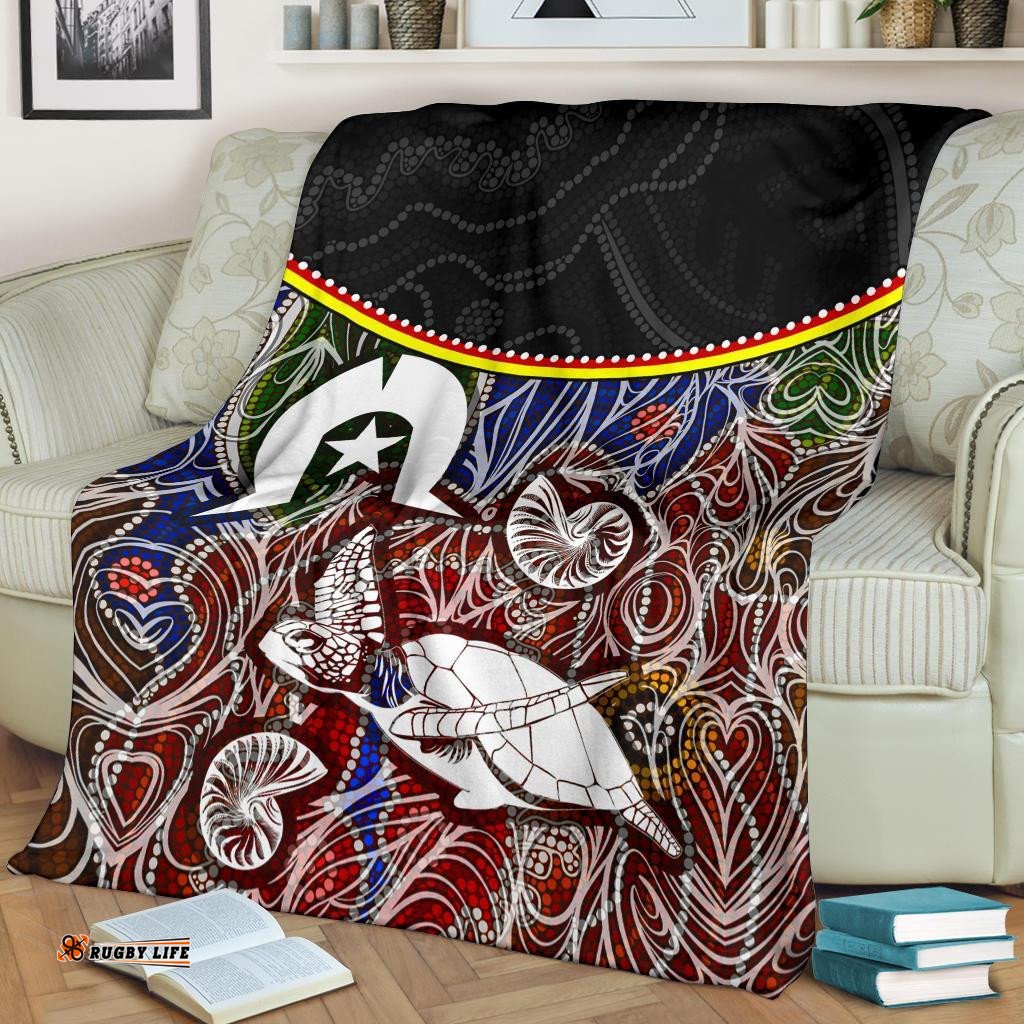 Premium Blanket Aboriginal Dot In NAIDOC Week Style