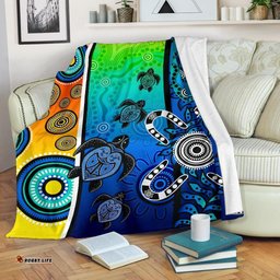 Aboriginal Premium Blanket Indigenous Turtle Dot Painting Art