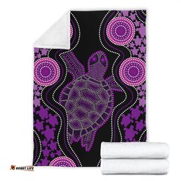 Amazing Aussie Australia Aboriginal Art Turtles Inspired Purple Blanket