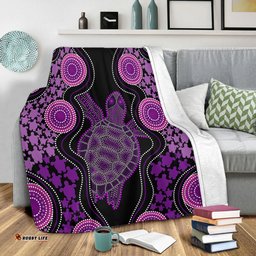 Amazing Aussie Australia Aboriginal Art Turtles Inspired Purple Blanket