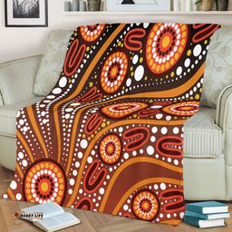 Amazing Aussie Australia Artistic Illustration Of Aboriginal Dot Painting Blanket