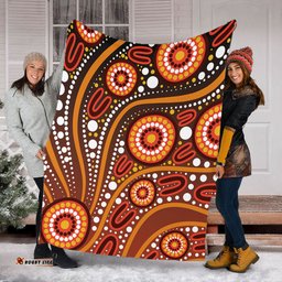 Amazing Aussie Australia Artistic Illustration Of Aboriginal Dot Painting Blanket