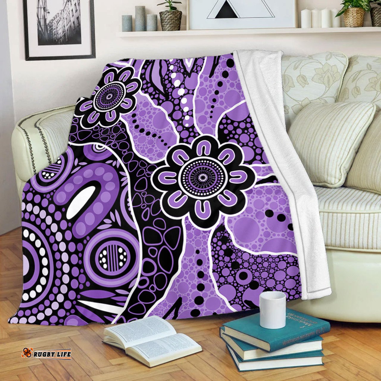 Amazing Aussie Australia Aboriginal Design Art Color Purple Blanket