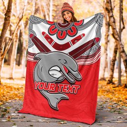 custom personalised dolphins rugby premium blanket redcliffe come back stronger